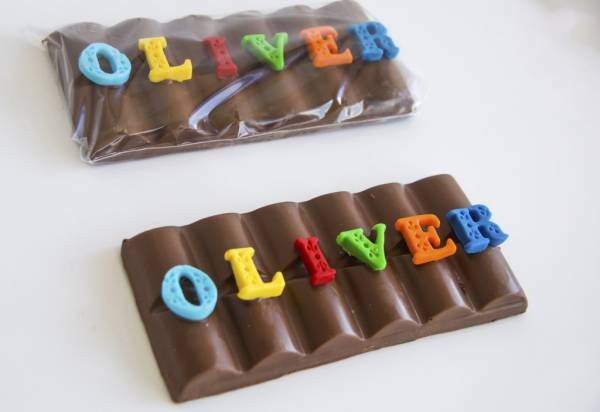 Barrinha de chocolate personalizada